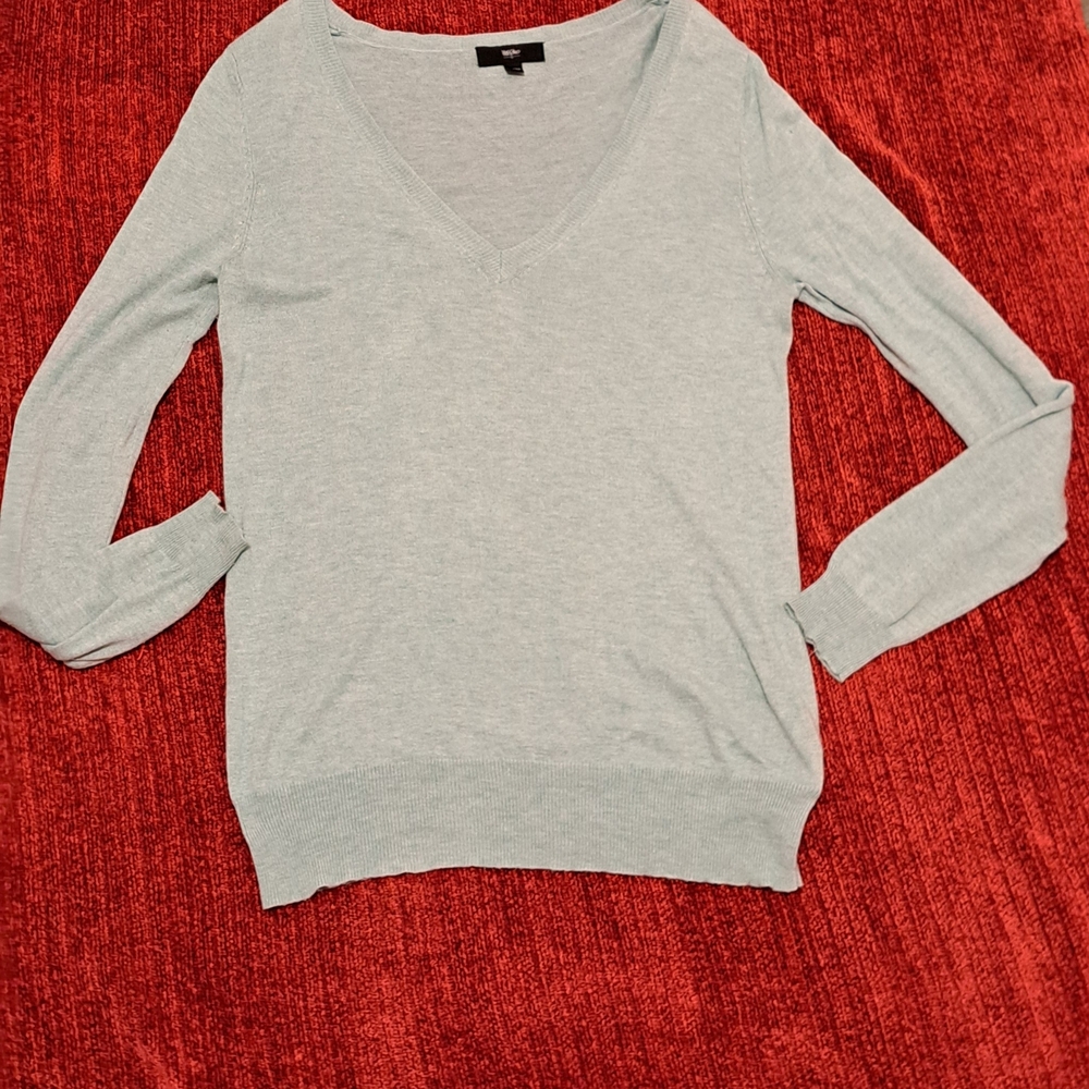 Light Green V-Neck Sweater
